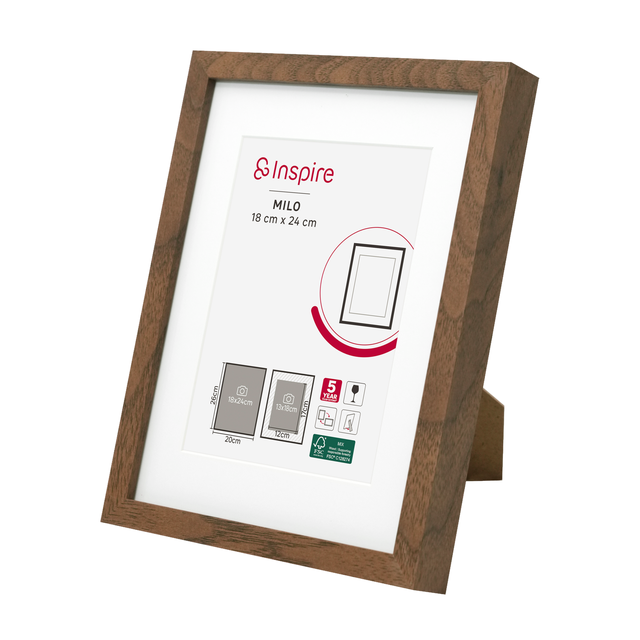 Cadre Milo, 18 x 24 cm noyer, INSPIRE
