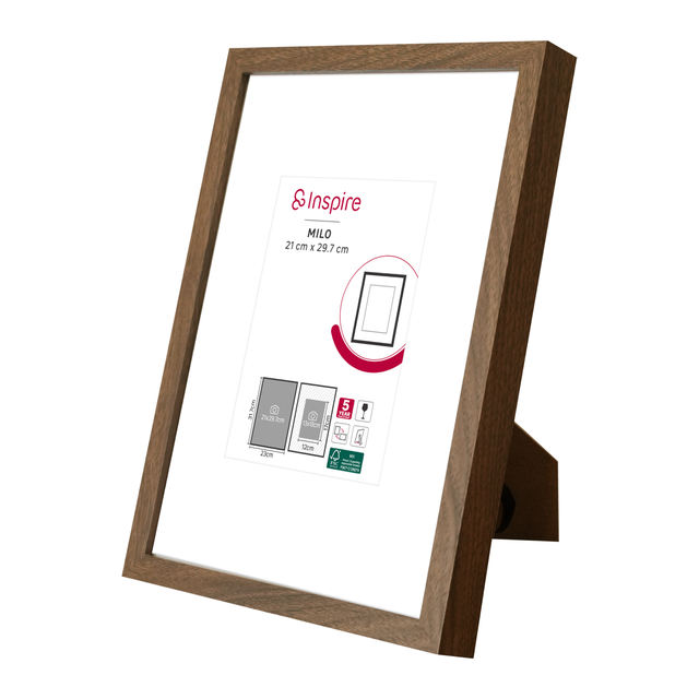 Cadre Milo, 21 x 29.7 cm noyer, INSPIRE