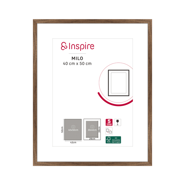 Rama na zdjęcie Milo 40 x 50 cm orzech Inspire