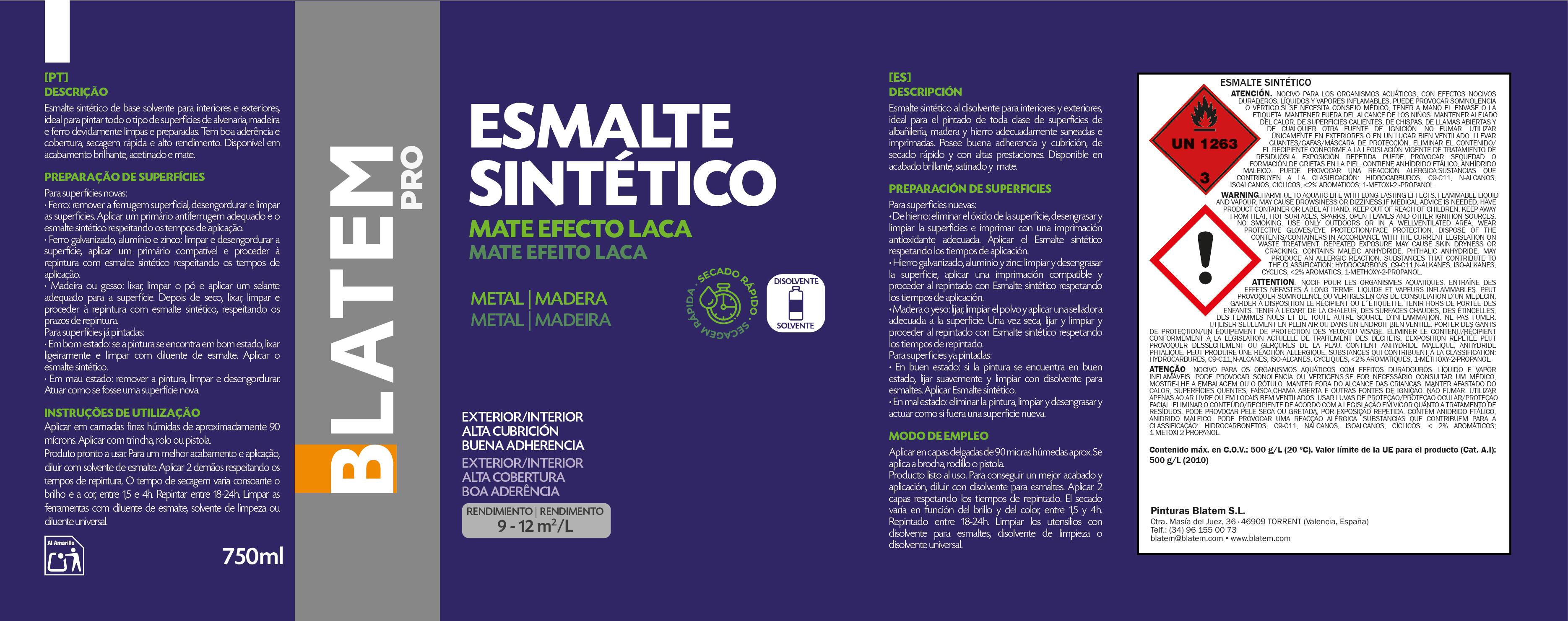 ESMALTE SINTETICO MATE 750ML BLANCO - 3