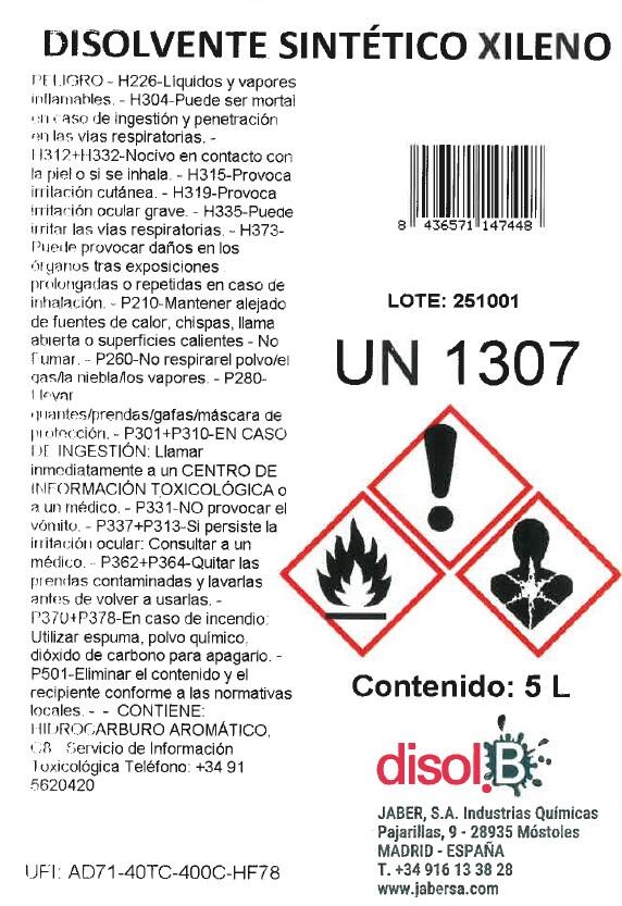 DISOLVENTE SINTETICO XILENO 1L - 2