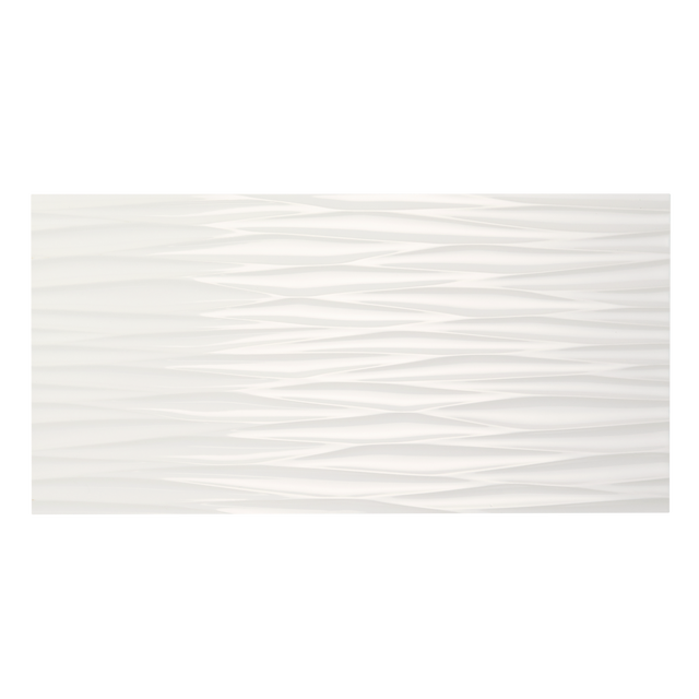 Azulejo cerámico Arctic White efecto relieve glossy 3D wave 30x60 cm  ARTENS