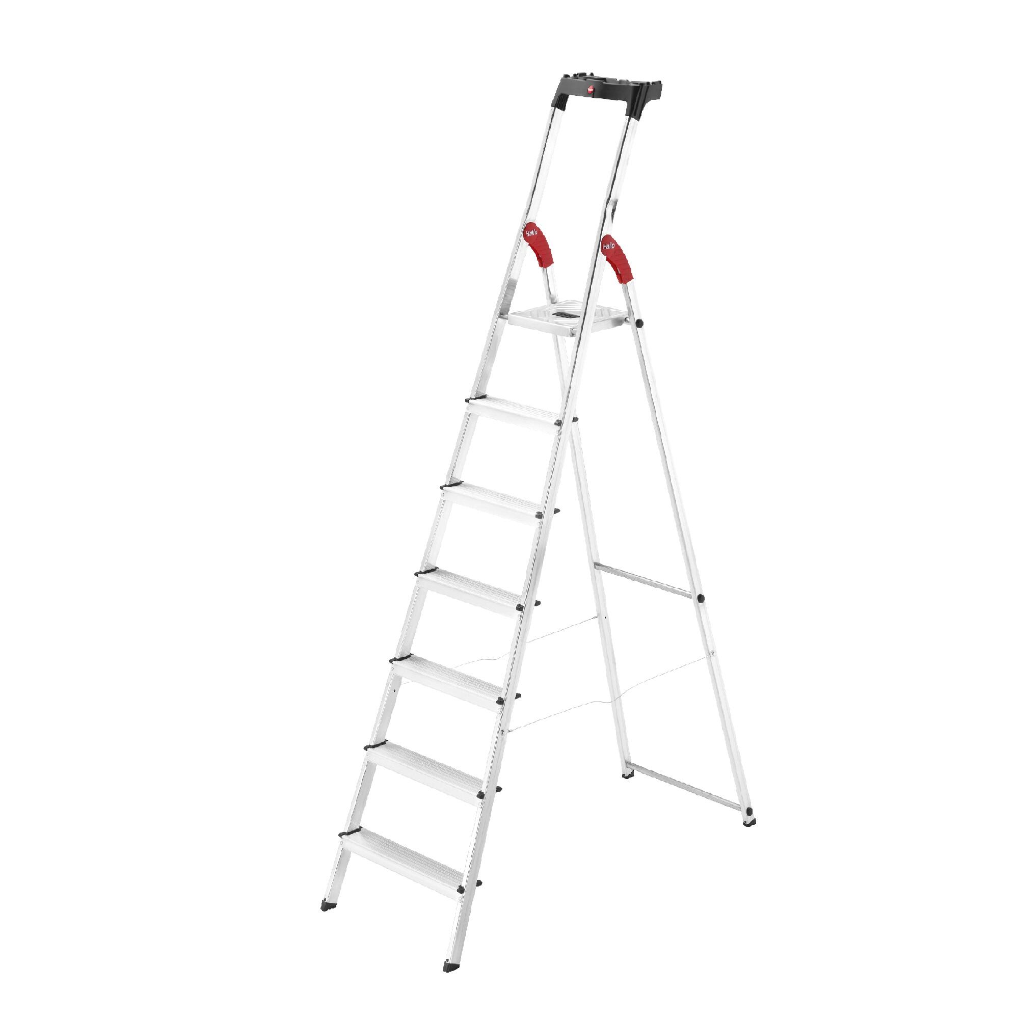 Hailo D60 StandardLine, escabeau double de sécurité en aluminium, 2 x 7 marches