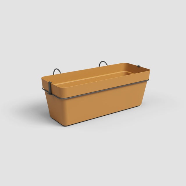 Jardinera auto riego de polipropileno Capri amarillo / dorado 50.2x28.5x20 cm