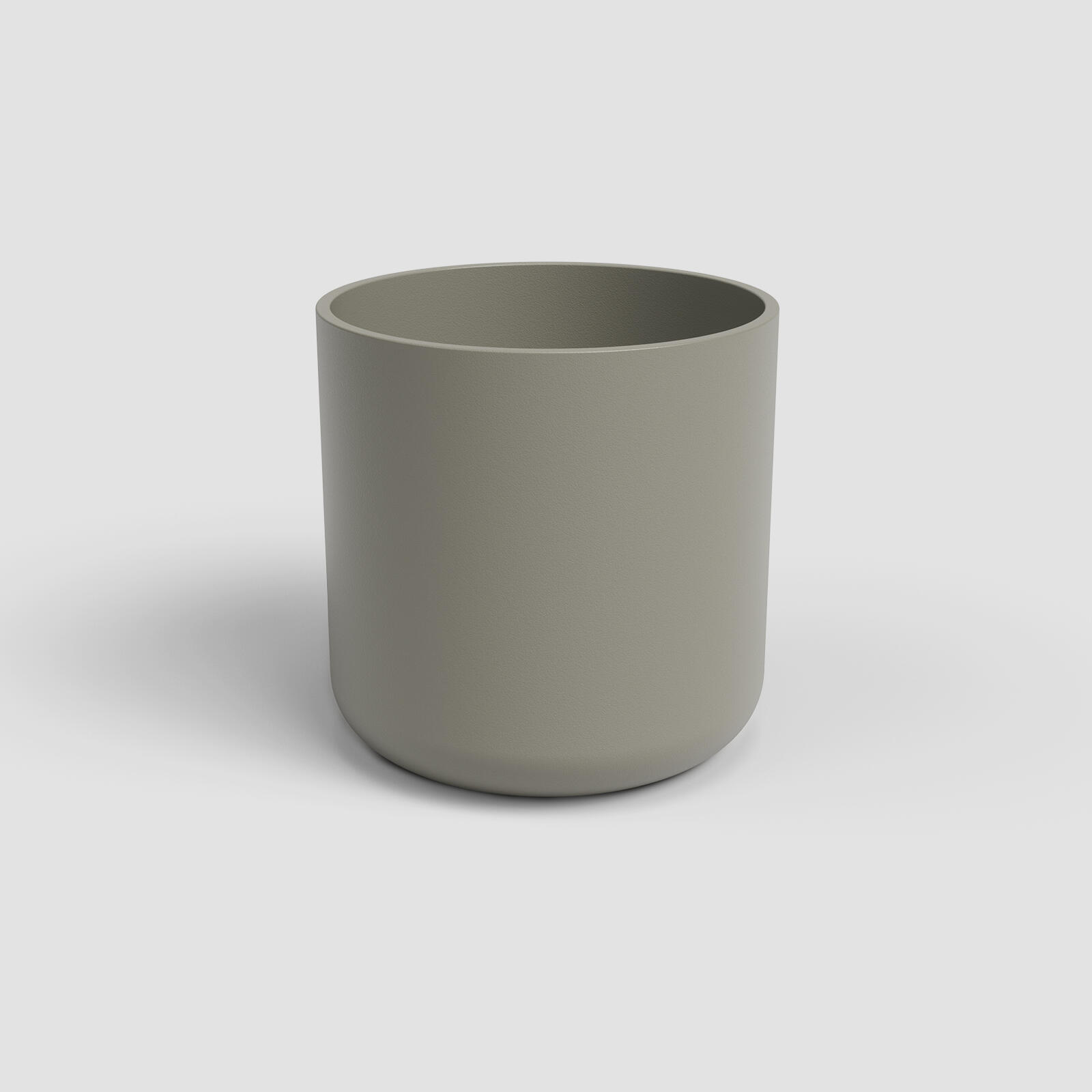 Maceta redonda de cerámica artevasi juno ø 16.5 cm y 15.5 cm altura beige