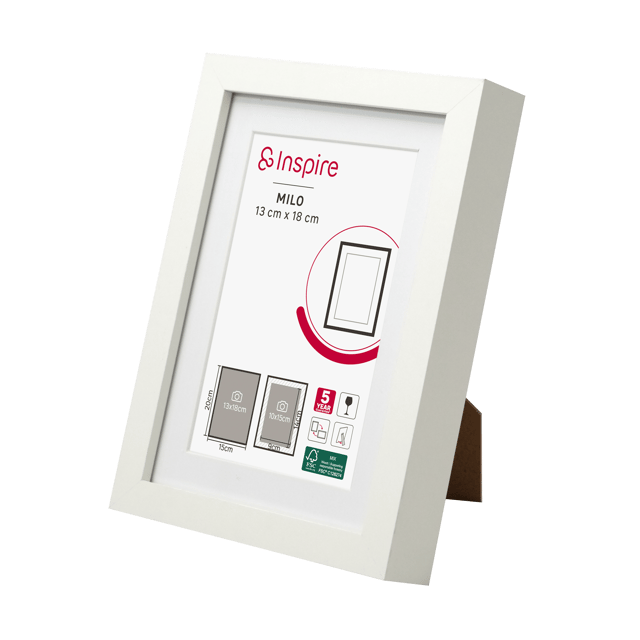 Cadre Milo, 13 x 18 cm blanc, INSPIRE