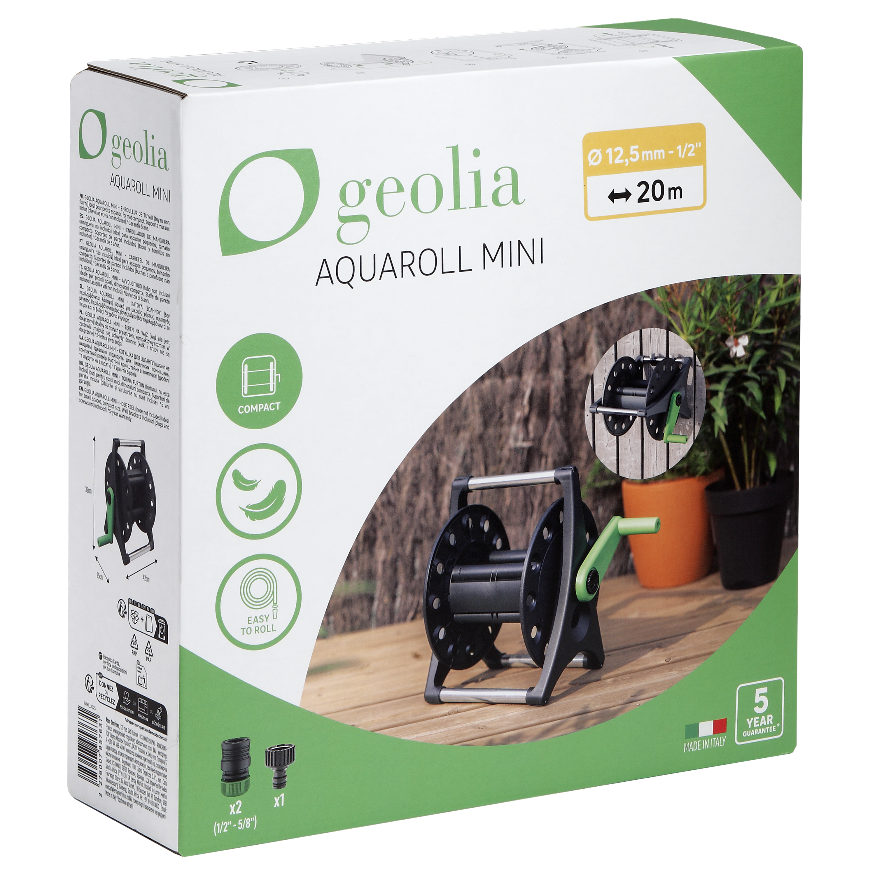 Enrolador de mangueira Geolia mini 12,5 mm x 20 m - 8