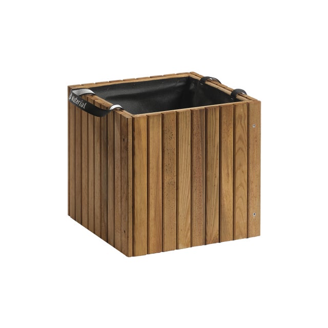 Jardinera cuadrada de madera NATERIAL Sylva 39.75 x 38.8 x 39.75 cm marrón