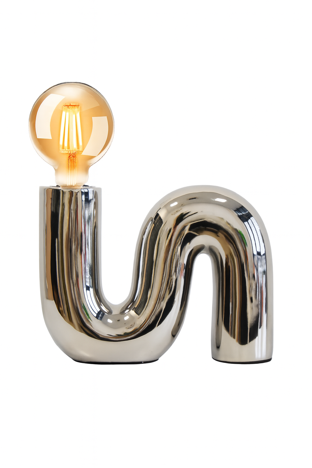 Lampe Pop s, céramique, chrome, H.20 cm, E27 | Leroy Merlin