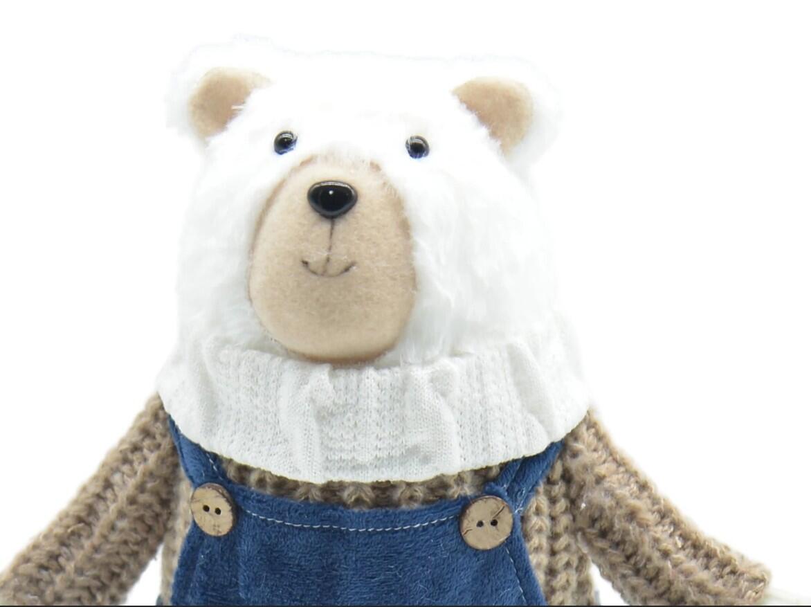 Orso blu, marrone e bianco in poliuretano H 30 cm - 4