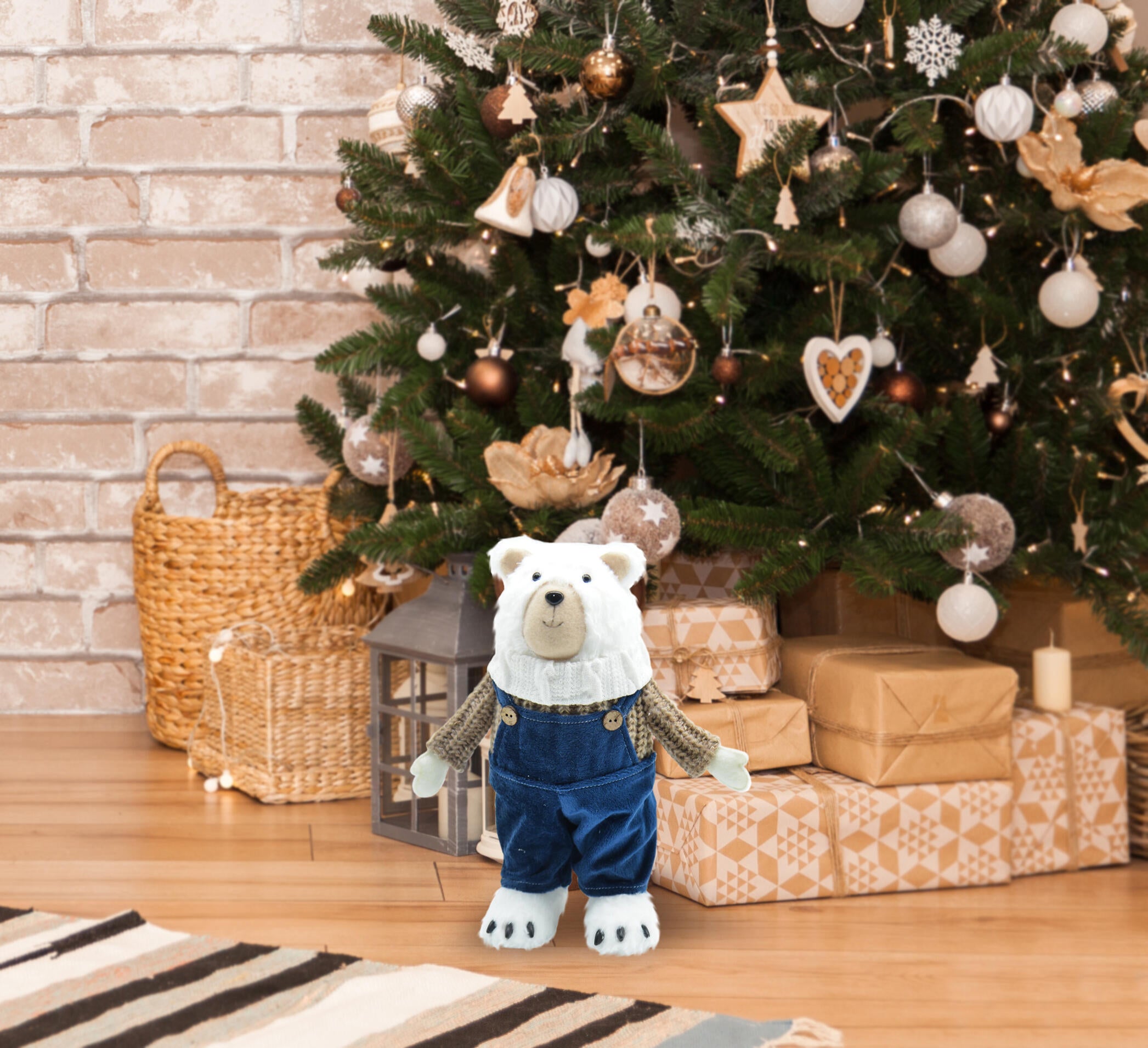 Orso blu, marrone e bianco in poliuretano H 30 cm - 2