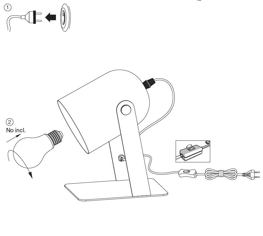 Lampe E27 Yan, fer, blanc, H. 24cm - 9