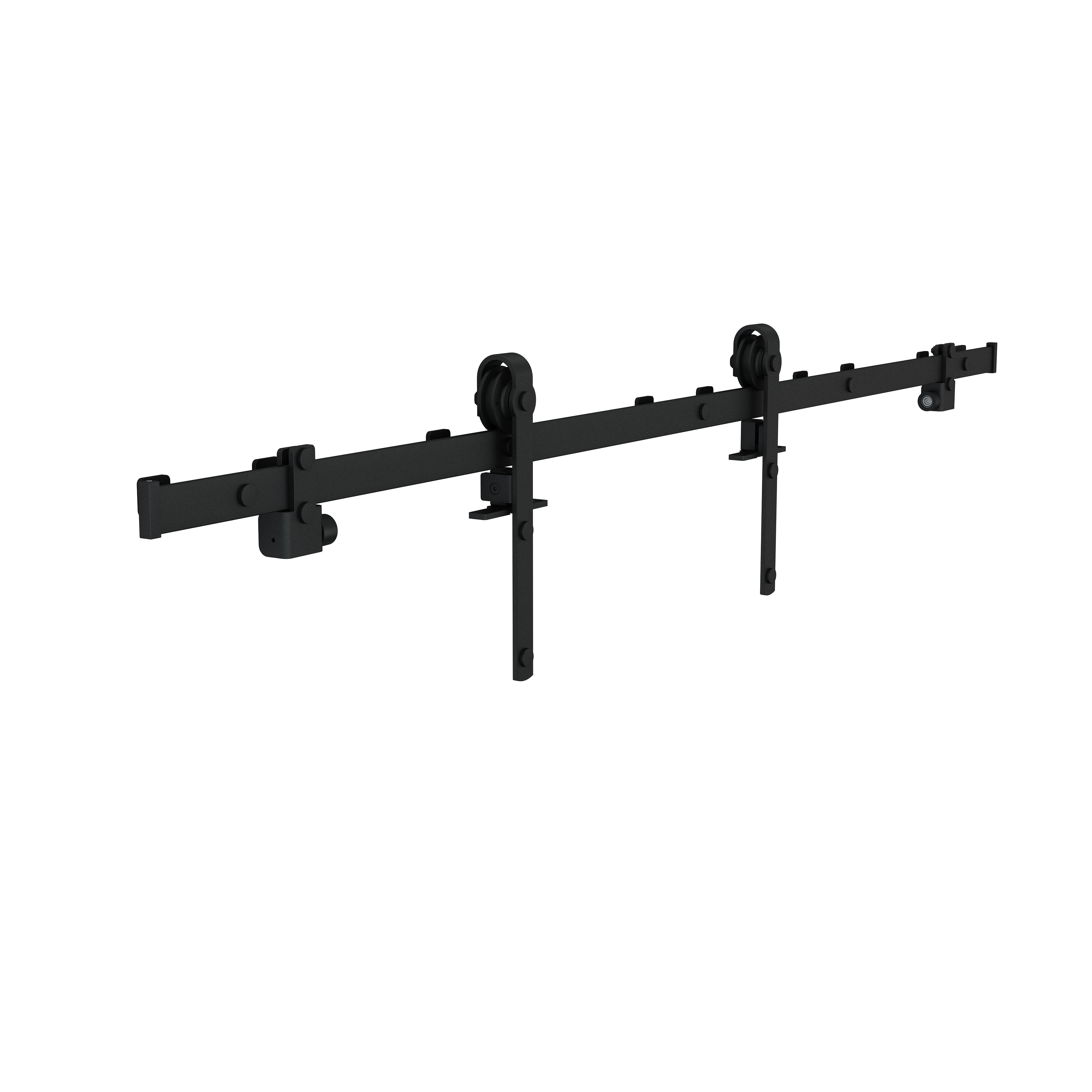 Porta scorrevole reversibile Horse Ebano in legno marrone, L 96 x H 215 cm, con binario Factory - 4
