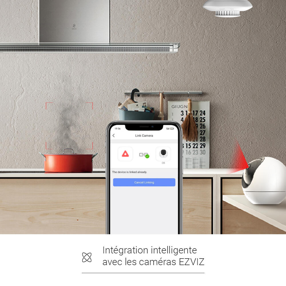 Détecteur de fumée, EZVIZ, autonomie 3 ans - 5