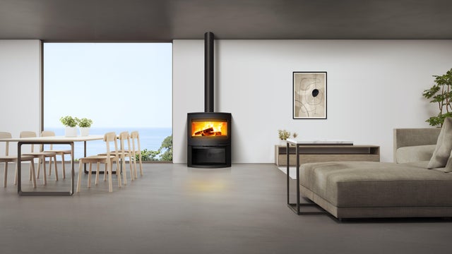 Poêle à bois fonte et acier INVICTA Calcias noir, 6 kW