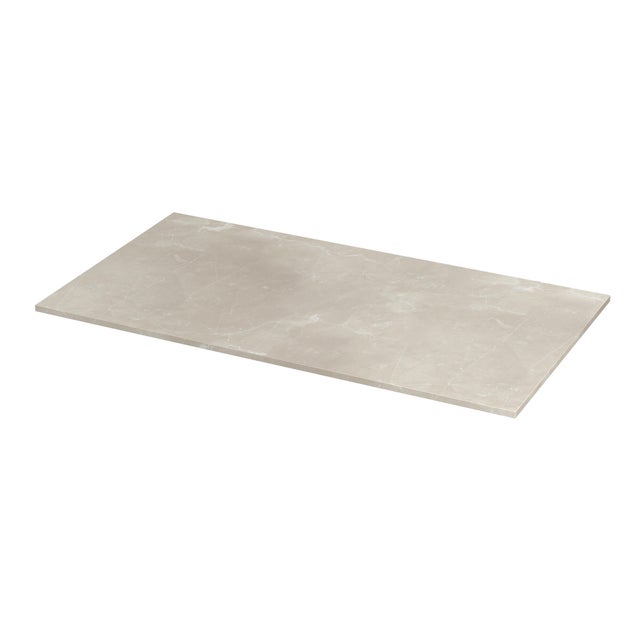 Encimera lavabo Pearl marmoleado beige 91x49x1.2 cm
