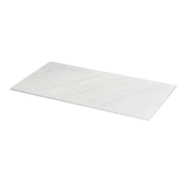 Encimera lavabo Pearl marmoleado blanco 91x49x1.2 cm