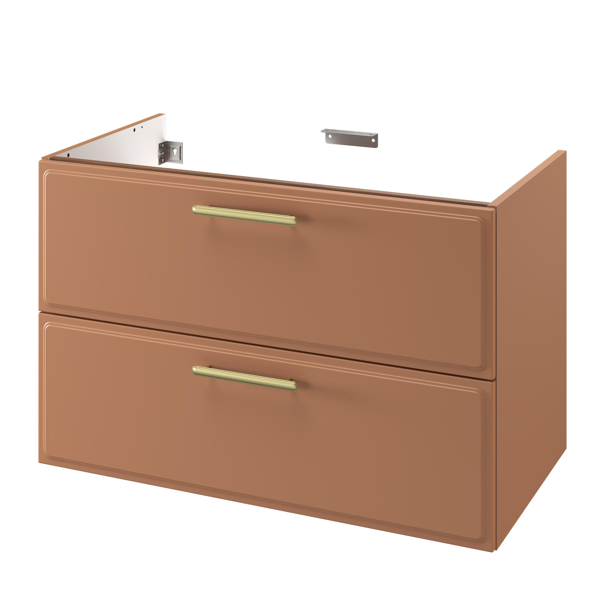 Szafka pod umywalkę Pearl 2 szuflady 90 cm terracota Sensea