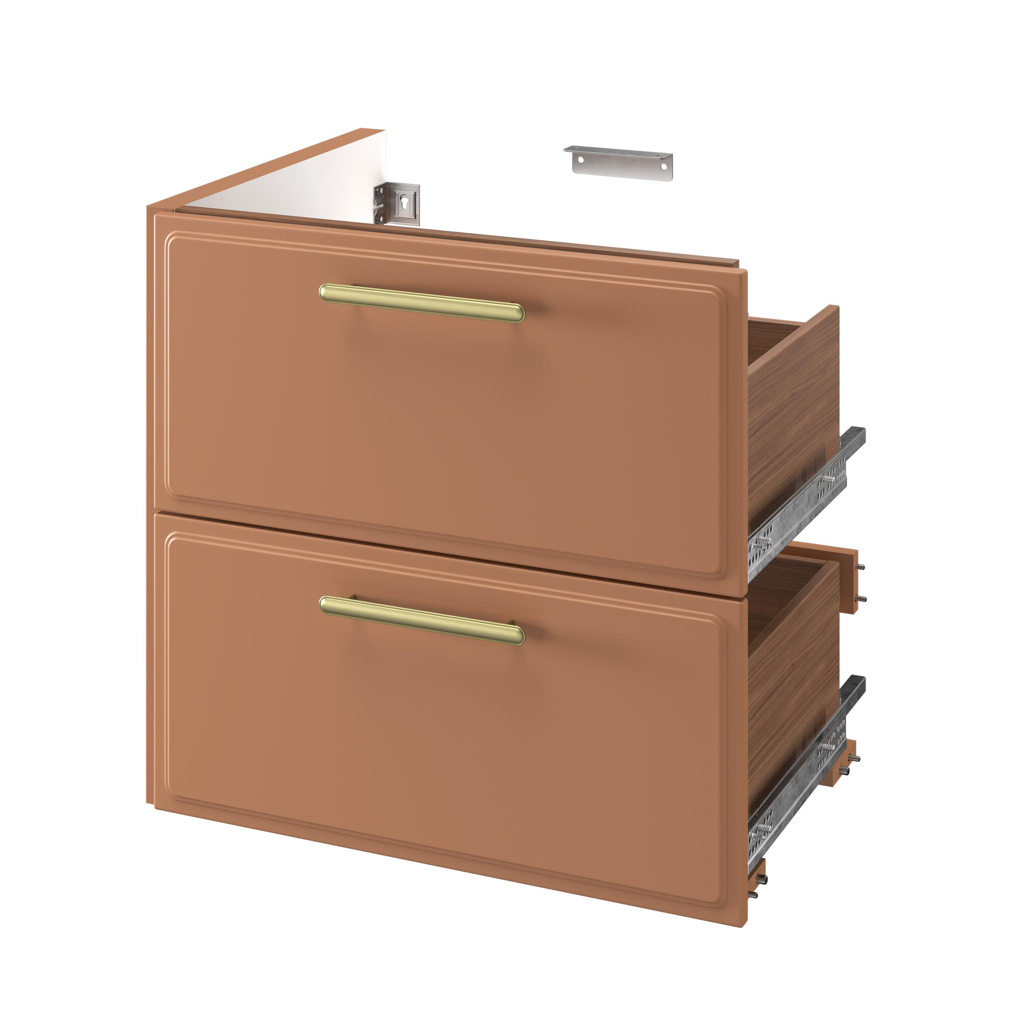 Szafka pod umywalkę Pearl 2 szuflady Agave 60 cm terakota Sensea