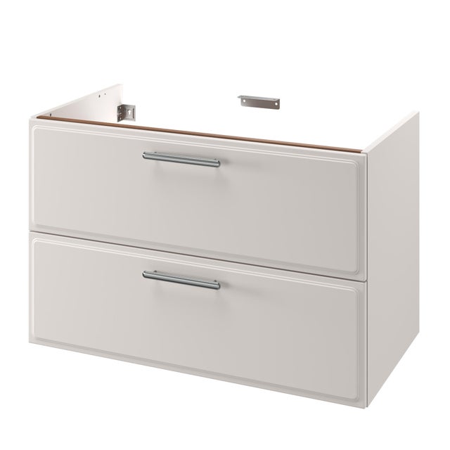Szafka pod umywalkę Pearl 2 szuflady Lana 90 cm beżowy len Sensea