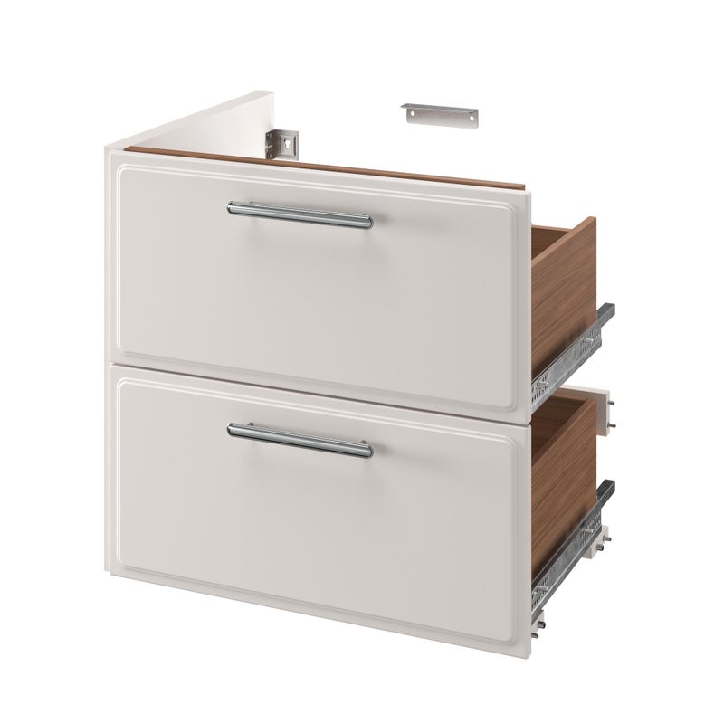 Szafka dostawka pod umywalkę Pearl 2 szuflady 60 cm biała Sensea