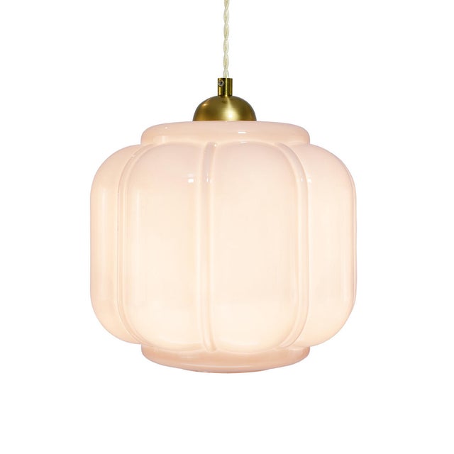Suspension Ambrose verre, rose, Diam.25 cm, E27