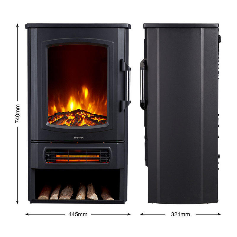 Chimenea eléctrica Munich 1000/2000W color negro - 2
