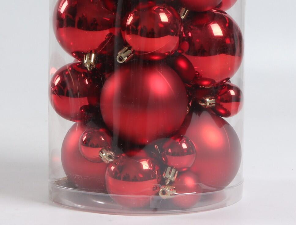 Set di palline natalizie in polistirene rosso confezione da 50 pezzi - 4