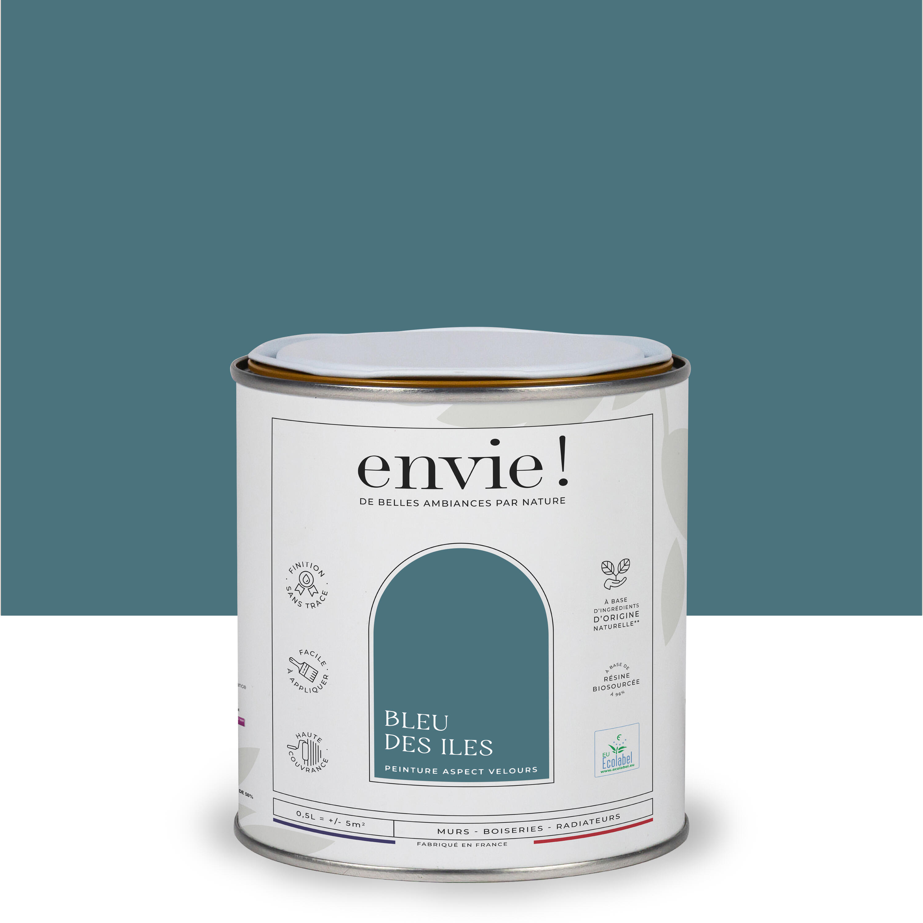 Schöner Wohnen Peinture Craie Naturelle 2,5L - Teinte Forêt D'Eucalyptus (Bleu Sarcelle) | Finition Veloutée & Mate | Pour Murs, Meubles, Plafonds | Label Blauer Engel