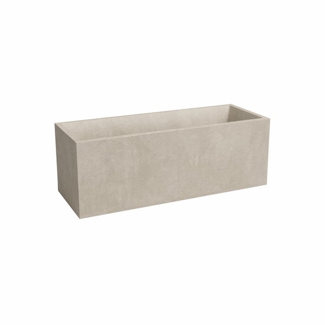 Jardinera rectangular Nevada de polipropileno 29.5 x 79.5 x 29.5 cm beige