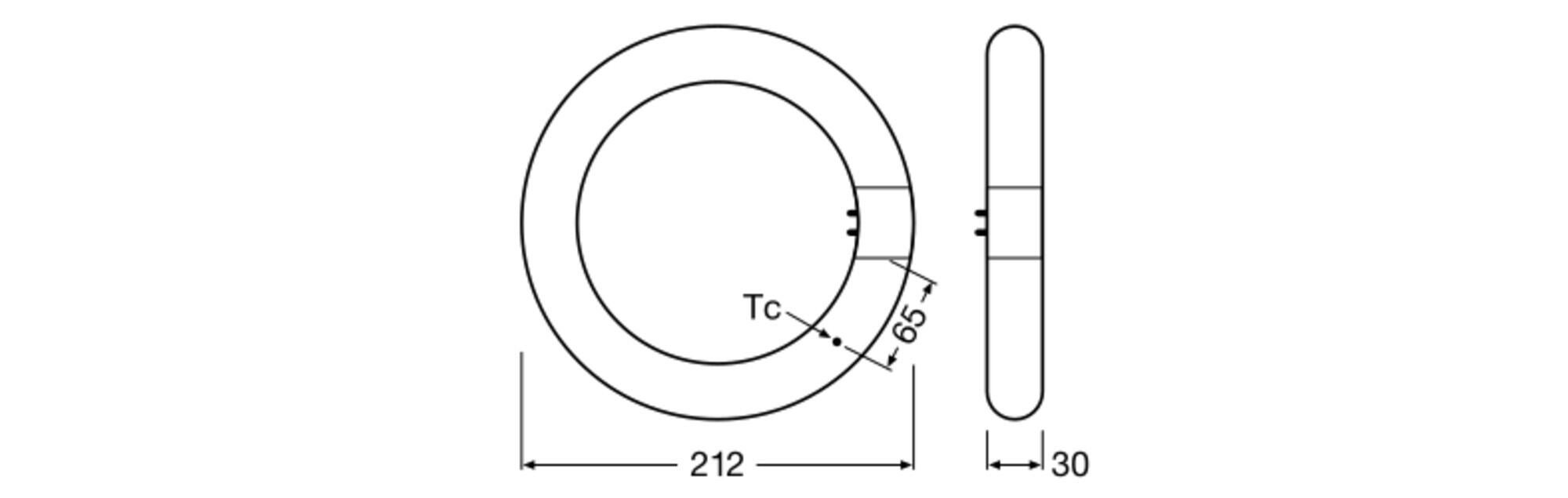 TUBO Lâmpada led CIRCULAR T9 6500K luz amarela Osram - 6