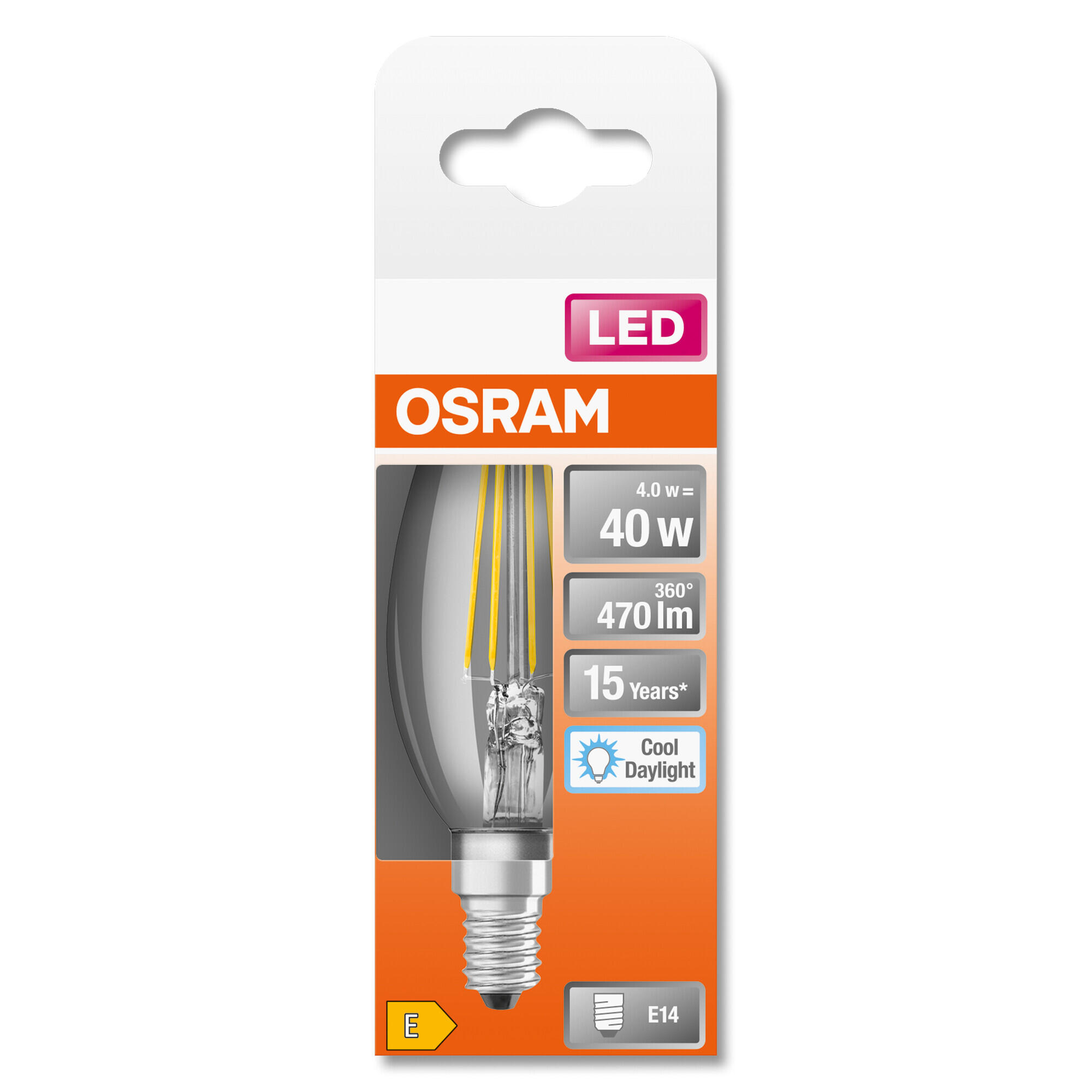 Lâmpada led filamentos vela E14 470 lm BR Osram - 7