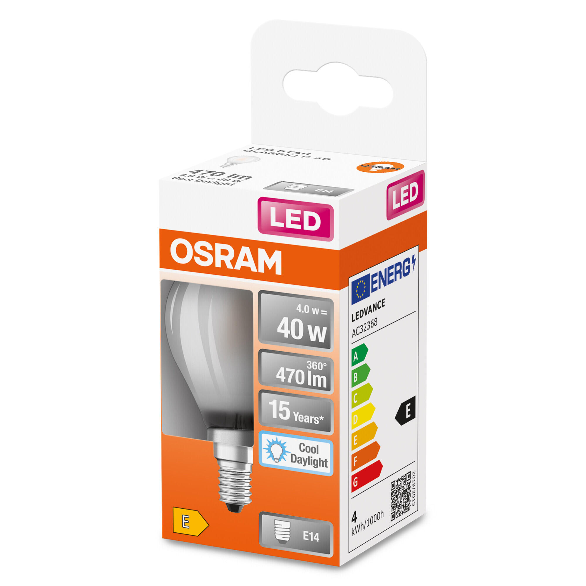 Lâmpada led filamentos E14 esférica 470 lm branco 15K MAT Osram - 6