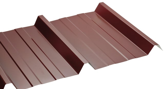 Placa para tejado de metal con fieltro rojo de 105 x 300 cm y 0.63 mm de espesor