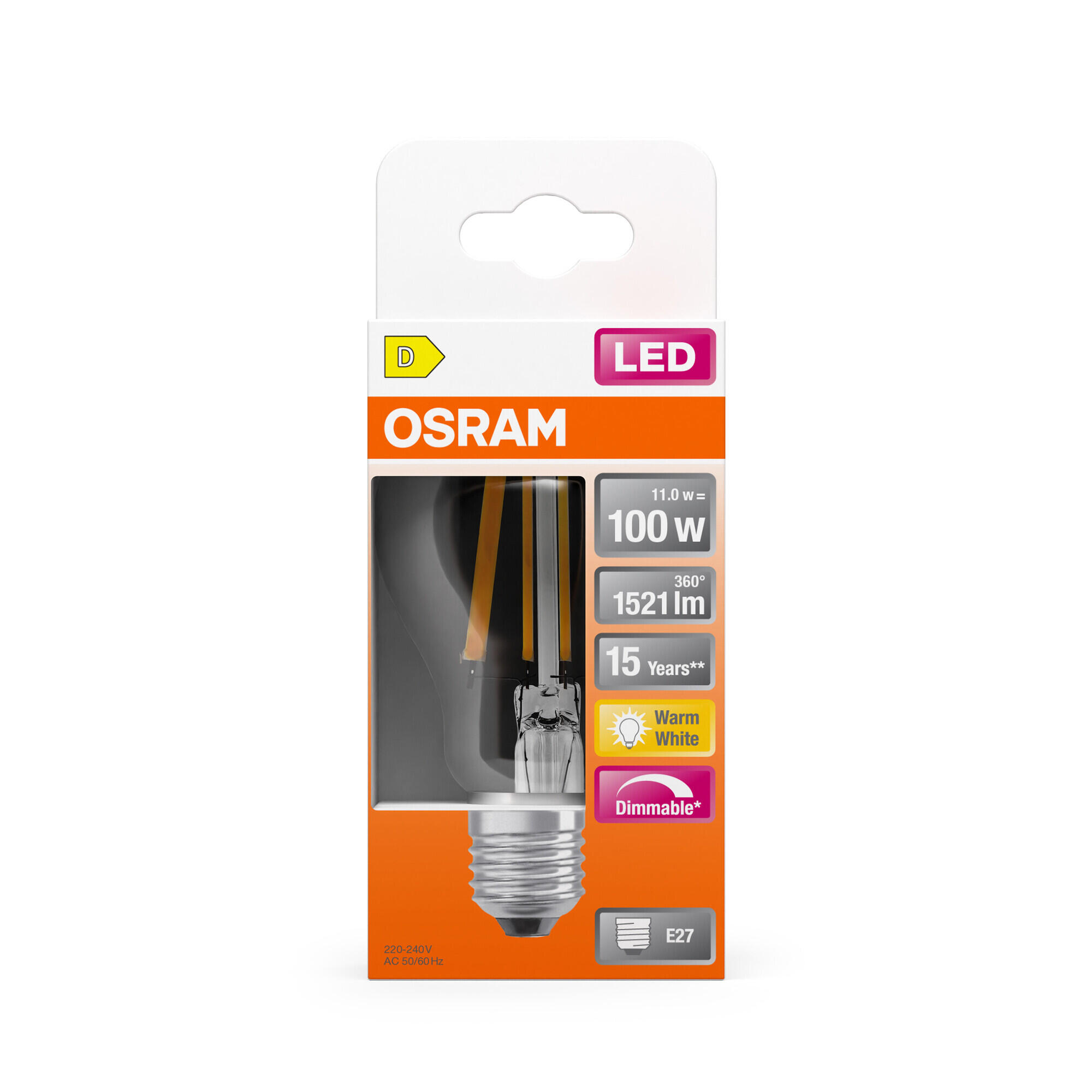 Lâmpada led standard e27 11w/1521lm 15kh luz amarela - 9