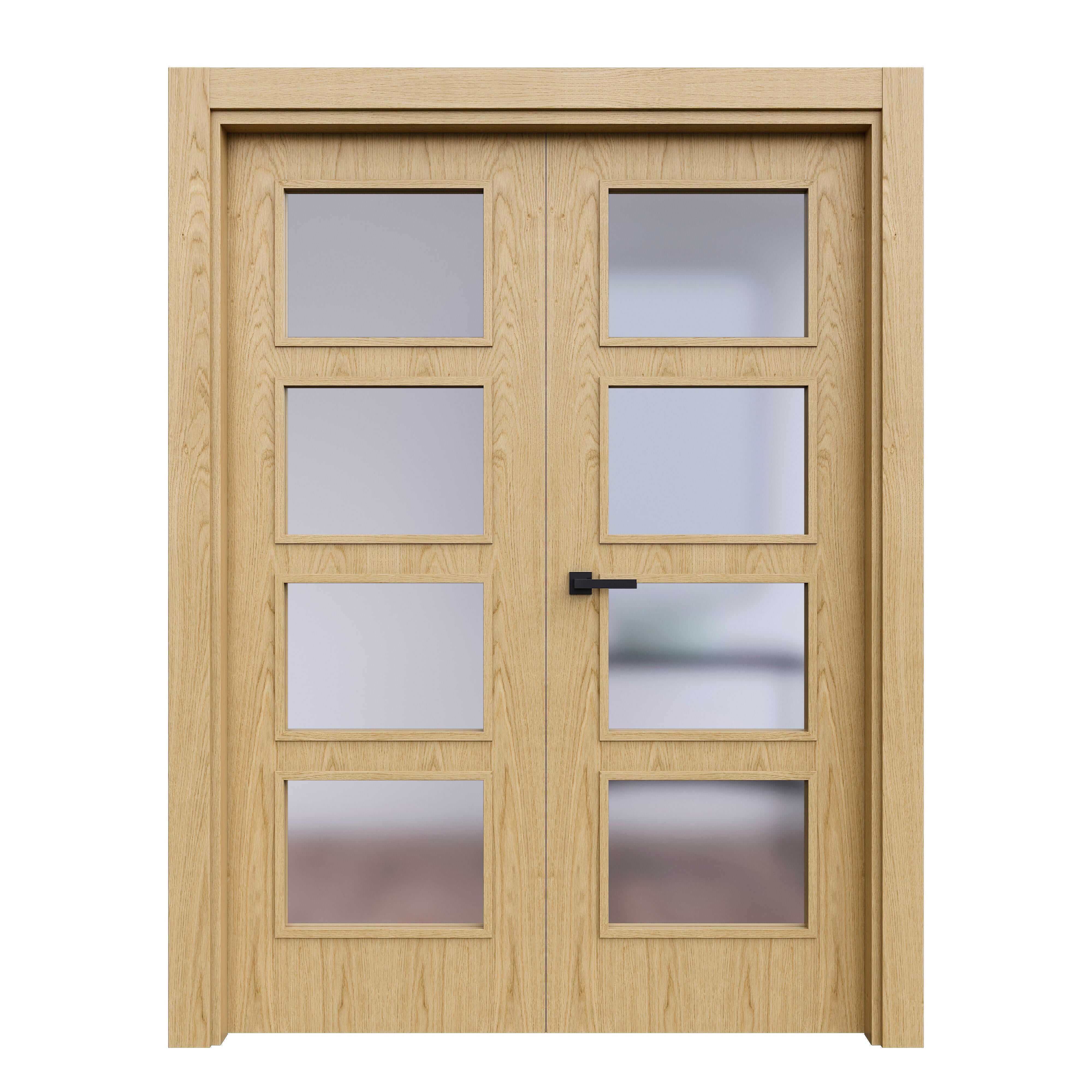 "Puerta de interior abatible doble vidriera con cristal incluido ...