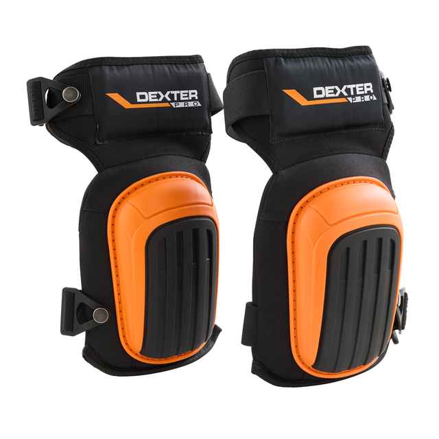 Ginocchiere DEXTER PRO in poliestere taglia unica arancio / ramato e nero 2 pezzi