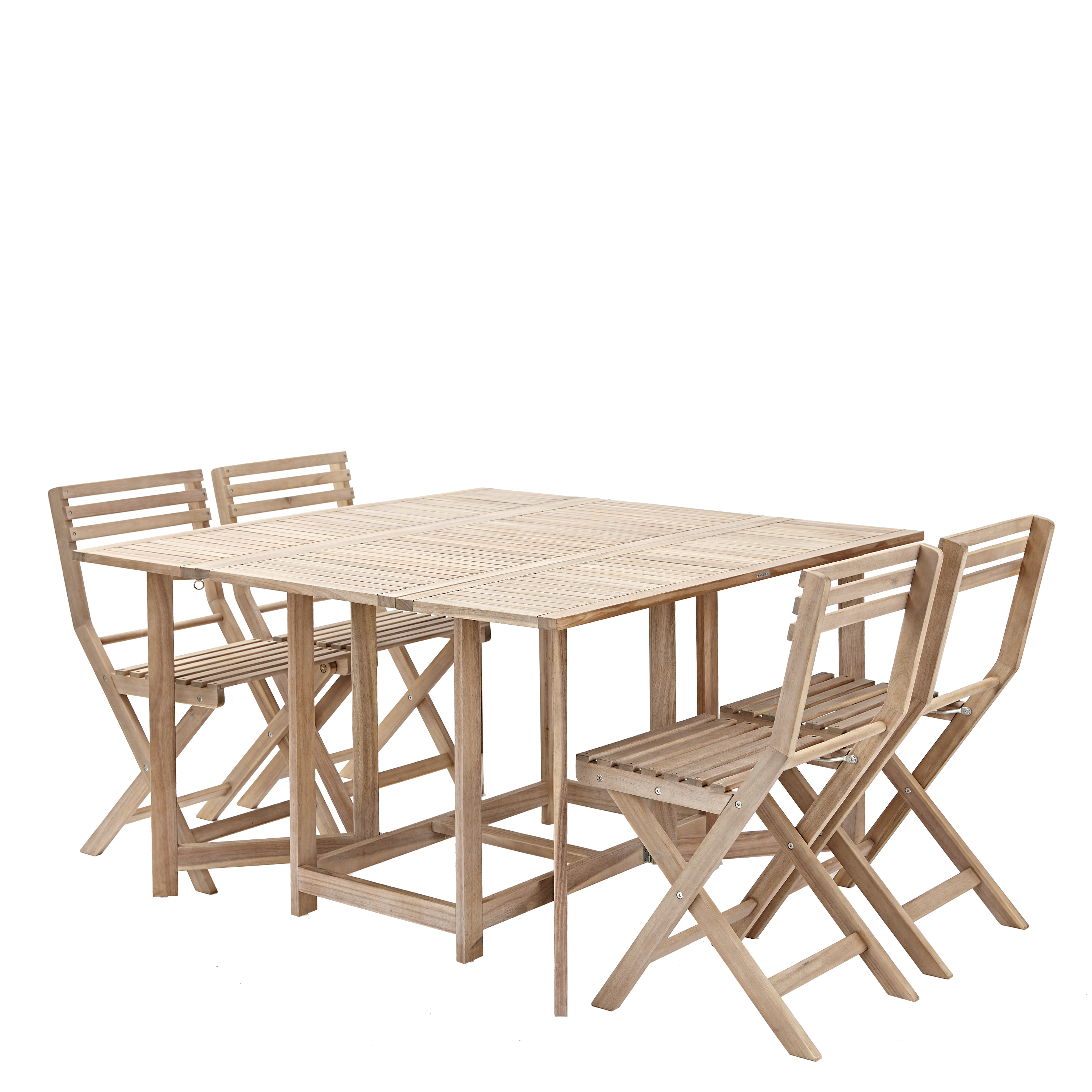Set tavolo e sedie Solis NATERIAL in acacia marrone per 4 persone - 11