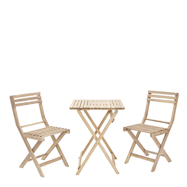 Set pour balcon, table et 2 chaises en acacia Solis II NATERIAL