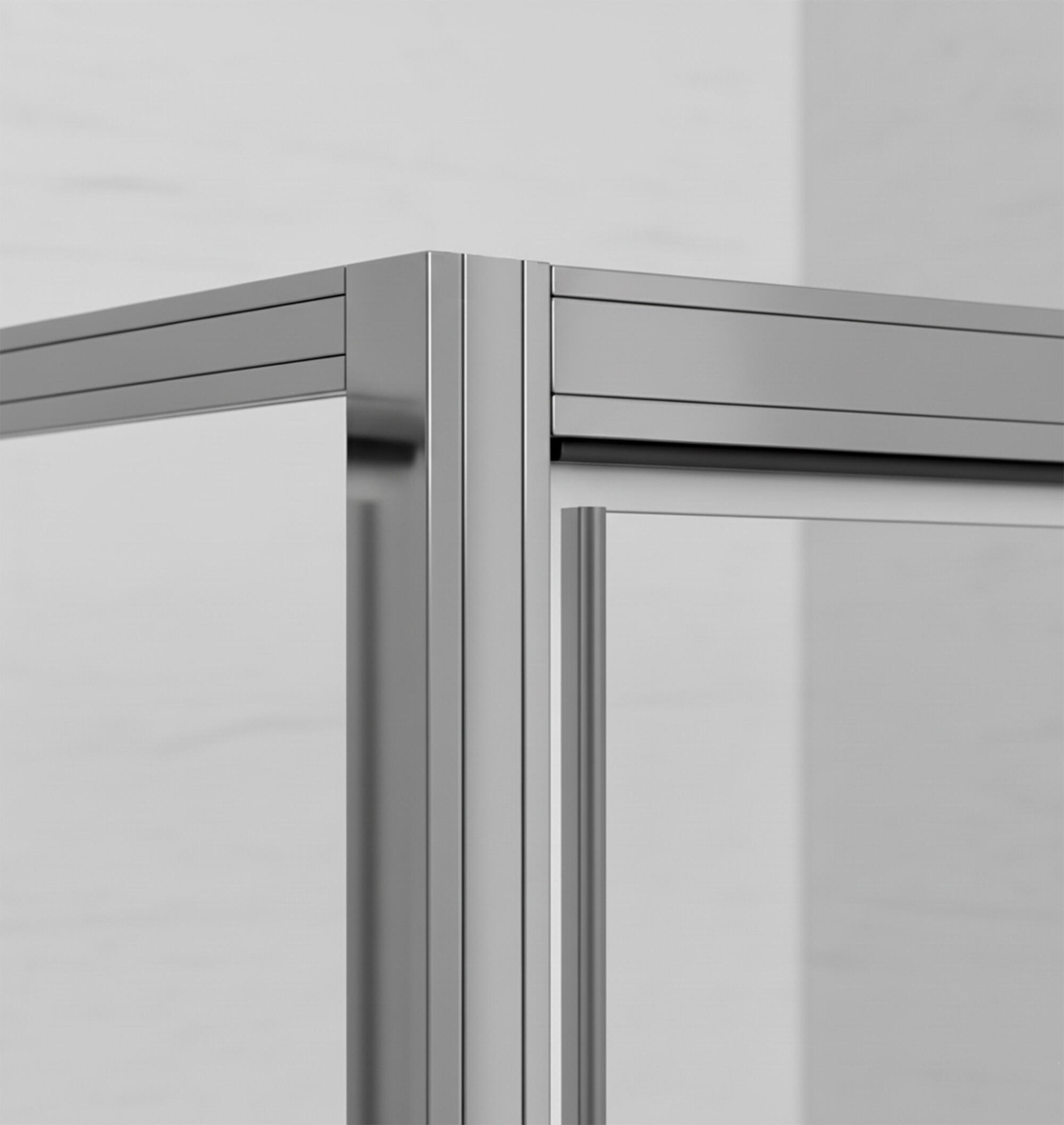 MAMPARA DE DUCHA 3 PUERTAS FRONTAL CORREDERA SIENA 140CM CROMO. - 3