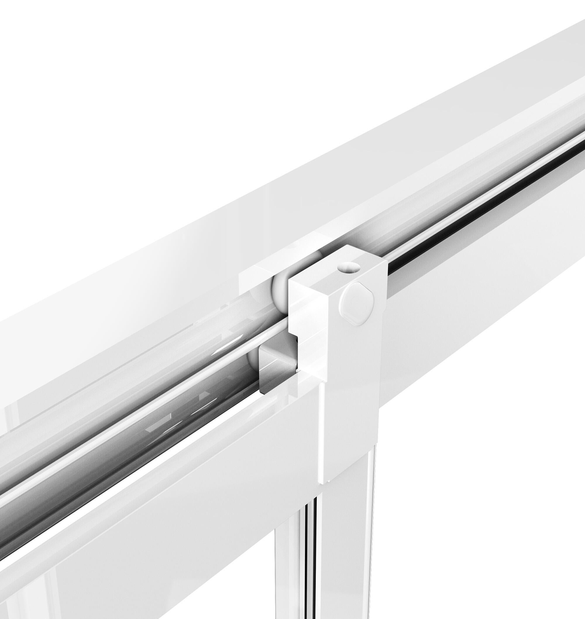 MAMPARA DE DUCHA 3 PUERTAS FRONTAL CORREDERA SIENA 150CM BLANCO - 4