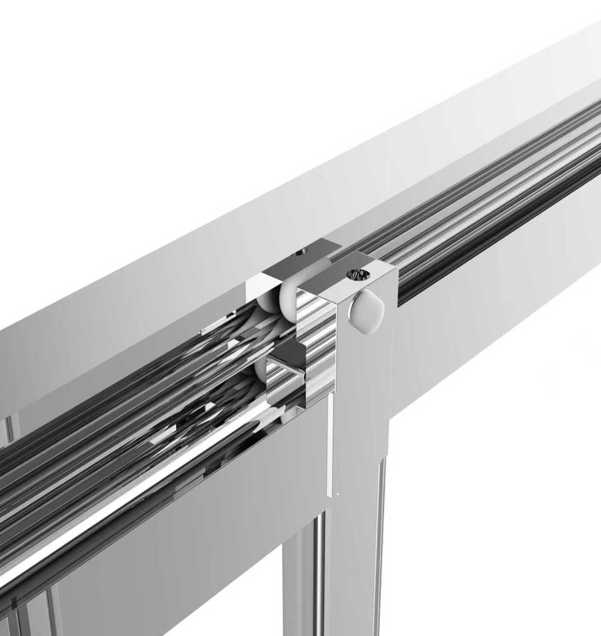 MAMPARA DE DUCHA 3 PUERTAS FRONTAL CORREDERA SIENA 140CM CROMO. - 4