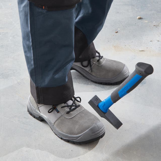 Sapato de segurança de couro cinza S1P Dexter