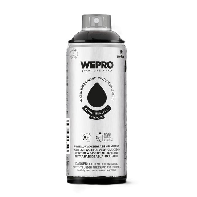 ESPRAY PINTURA AL AGUA BRILLO 400ML NEGRO