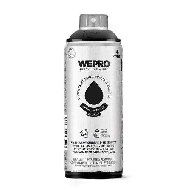 ESPRAY PINTURA AL AGUA SATINADO 400ML NEGRO