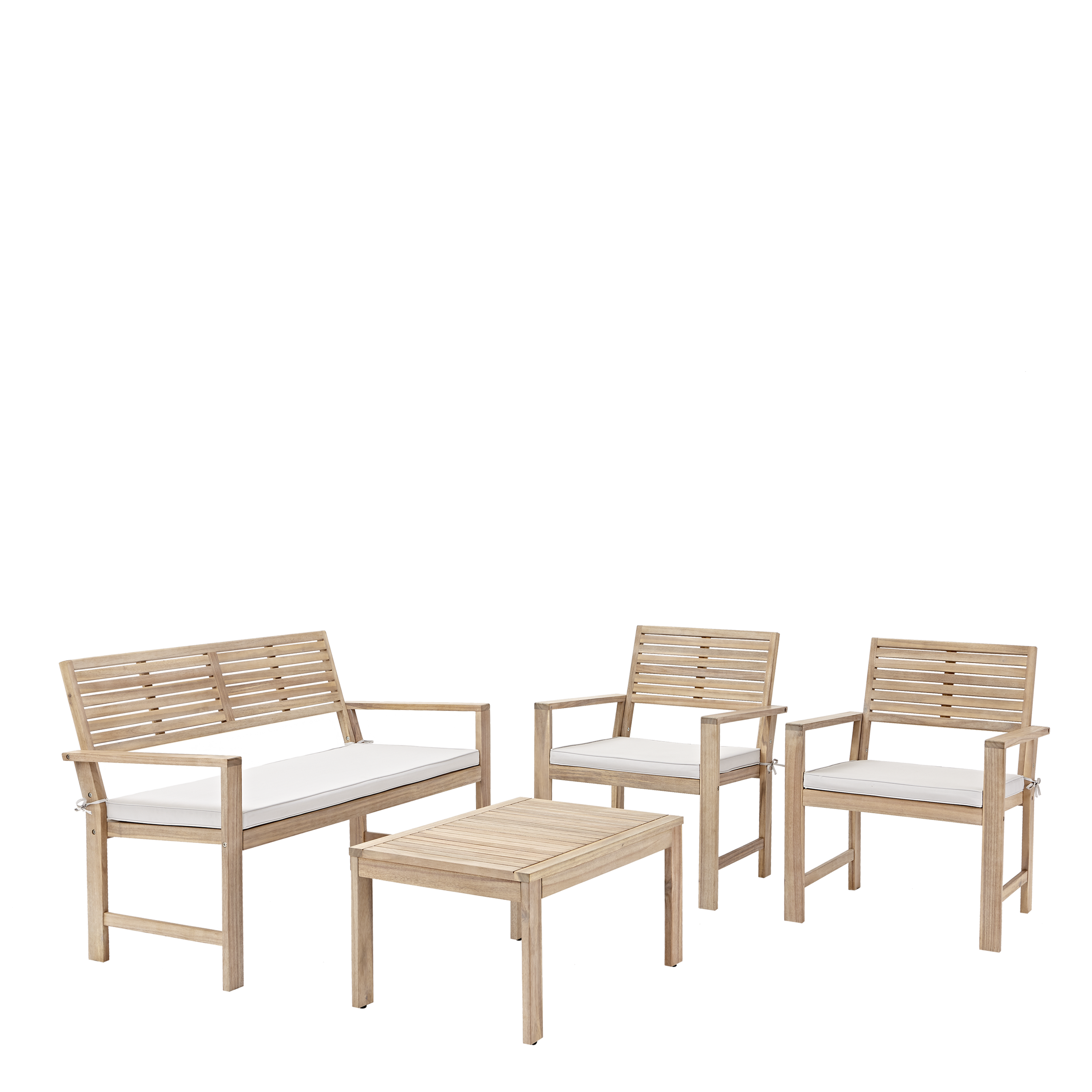 Salotto da giardino Solis NATERIAL in n/a marrone con cuscini in poliestere beige per 4 persone - 5