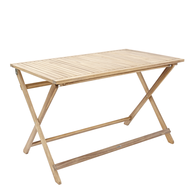 Tavolo da pranzo per giardino pieghevole Solis NATERIAL struttura e superficie in acacia beige per 4 persone 70x114cm