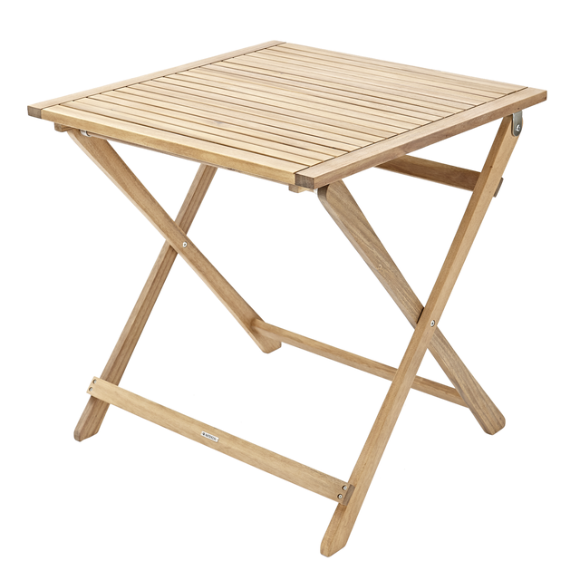 Tavolo da pranzo per giardino pieghevole Solis NATERIAL struttura e superficie in acacia beige per 4 persone 70x70cm