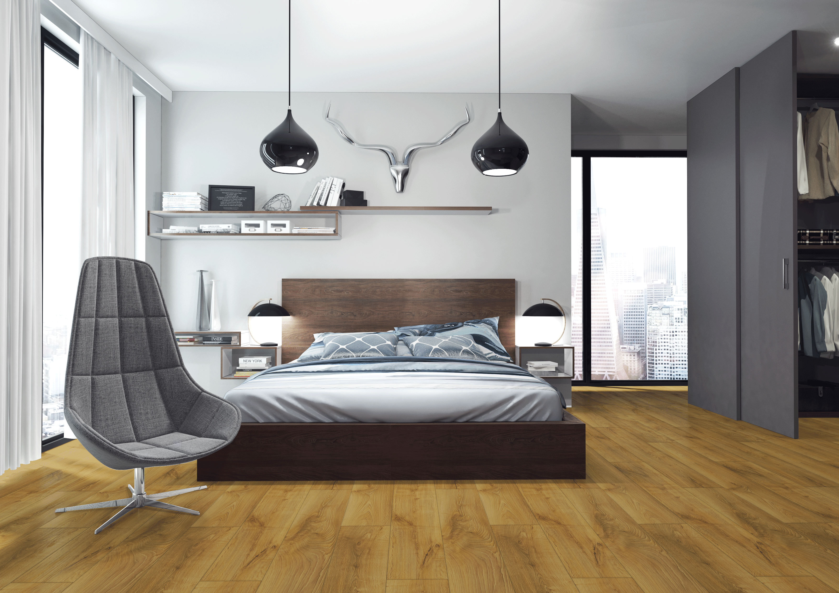 Panele podłogowe laminowane wodoodporne AC6 10 mm Artens Corabia ciemne naturalne drewno - 2