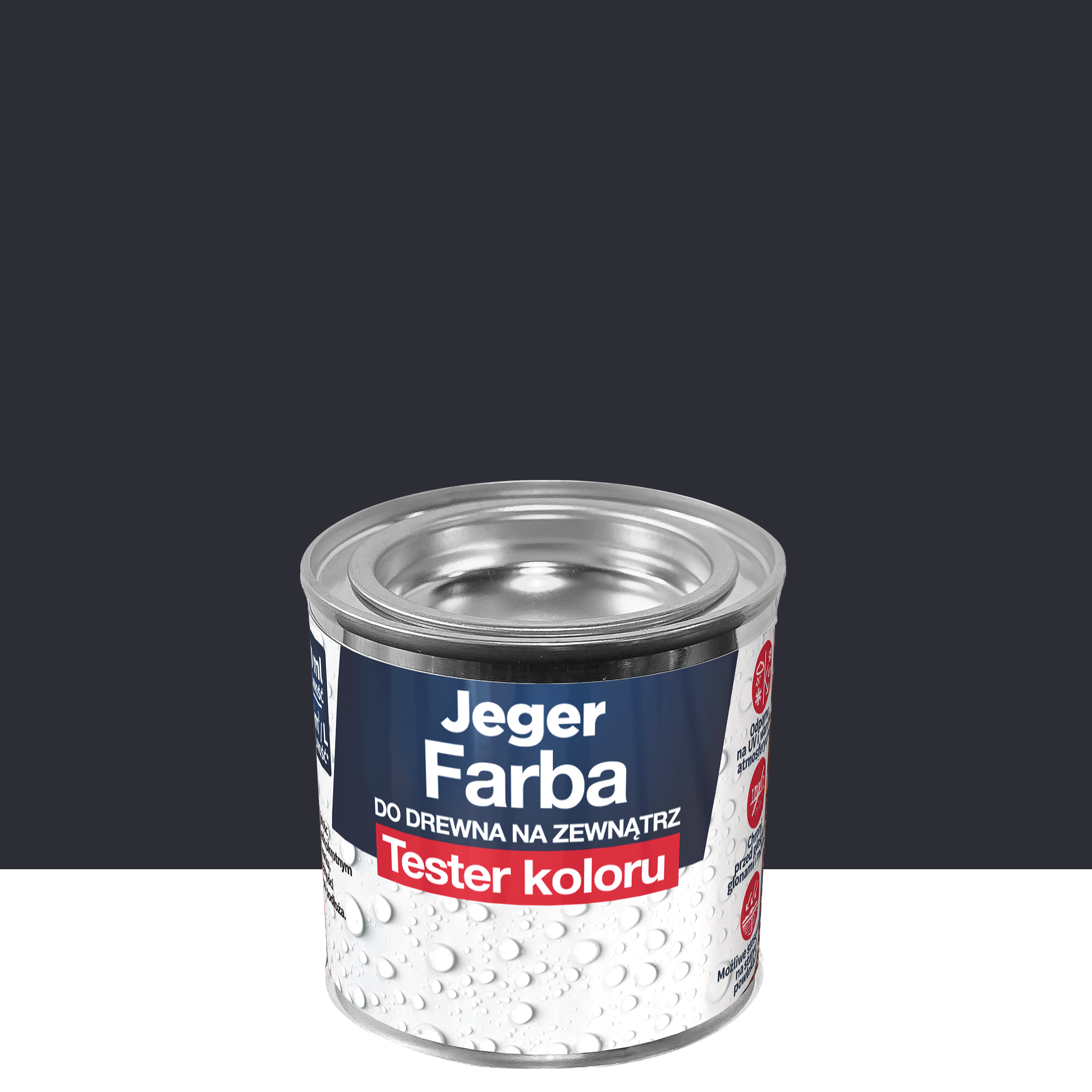 Farba do drewna na zewnątrz Tester 100 ml antracyt półmat Jeger